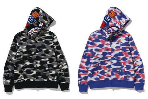 SCREEN CAMO SHARK FULL ZIP HOODIE