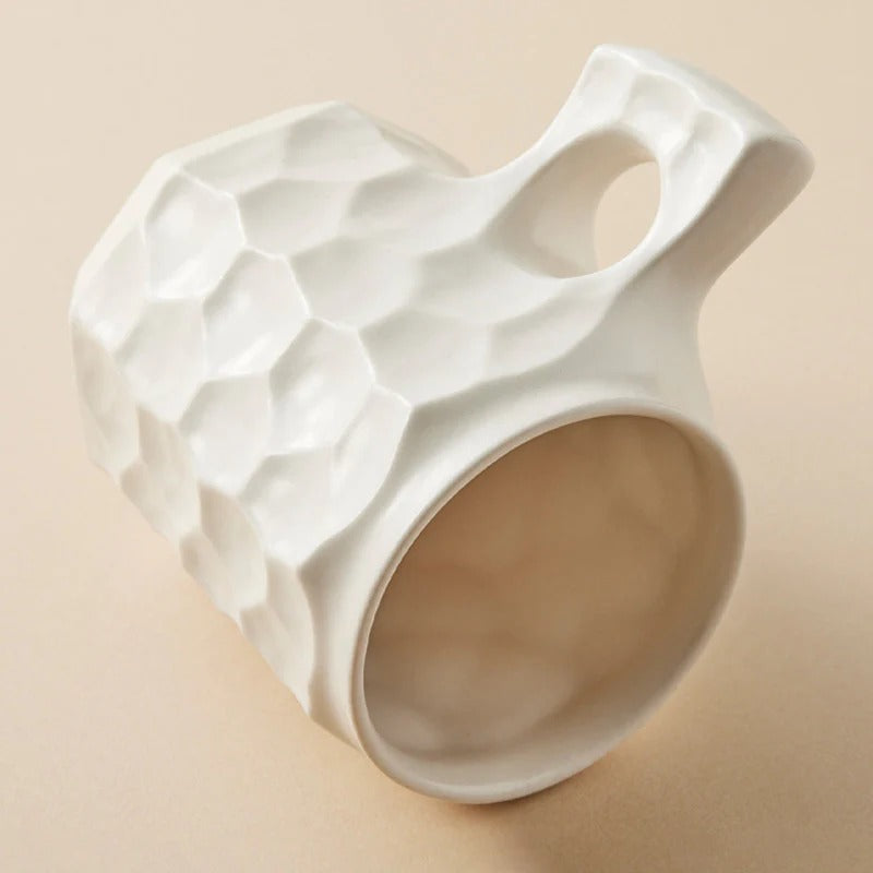 Ceramic Gin Cup With Coffee Glaze (Matte White)
