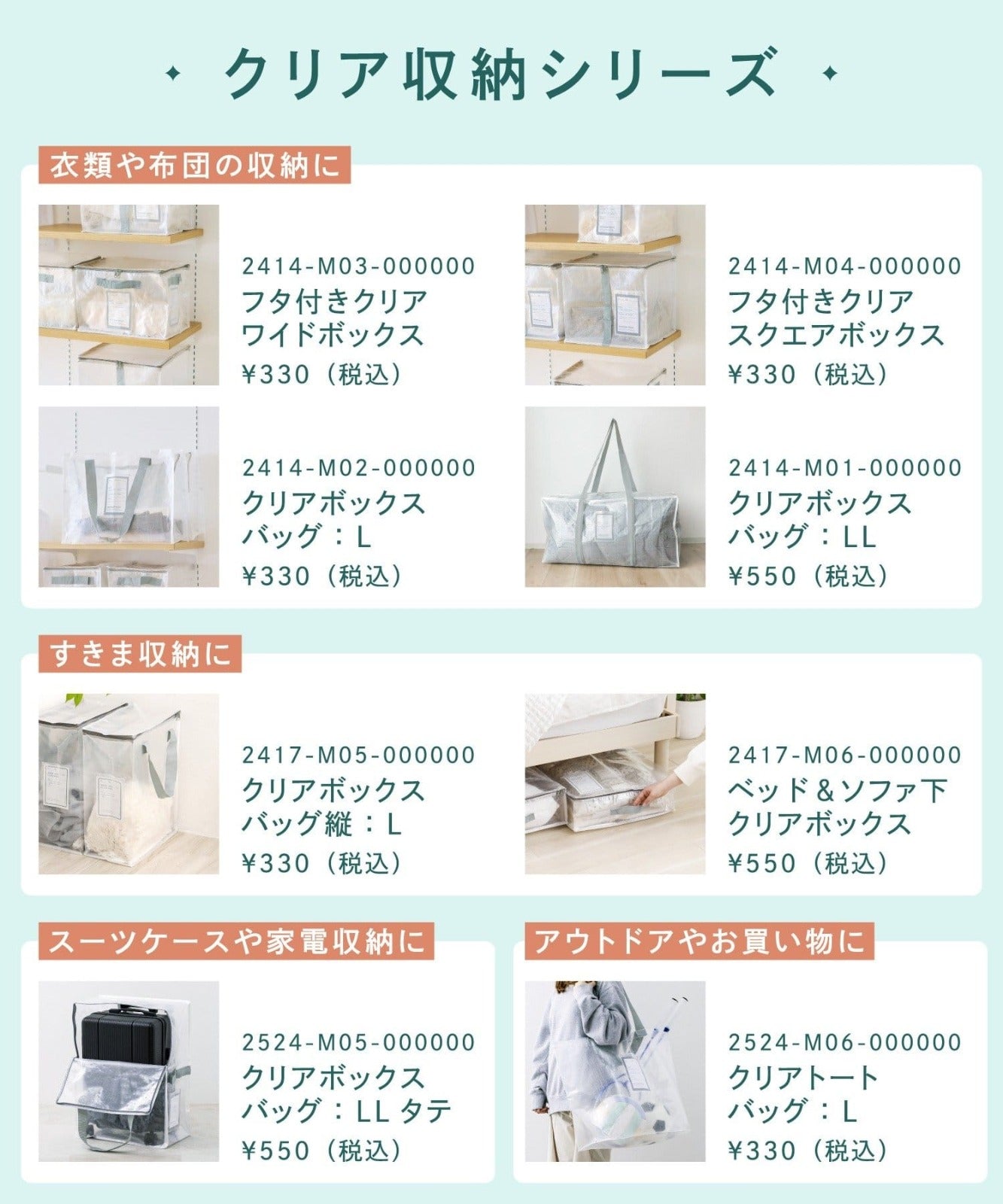 Clear Box Bag: L / Clear Storage Series