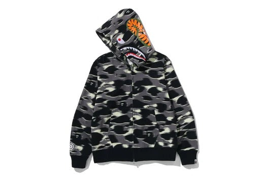 SCREEN CAMO SHARK FULL ZIP HOODIE